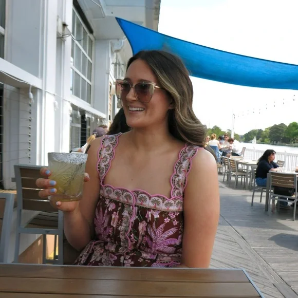 FARM Rio Brown and Pink Floral Jumpsuit - Picture 4 of 6